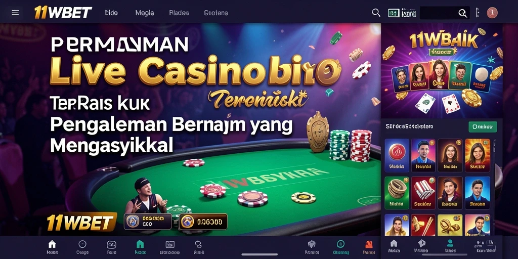 Tampilan Live Casino yang mendebarkan di aplikasi 11WBET.