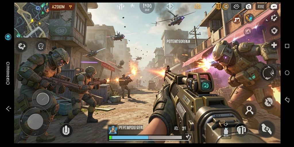 Tampilan menegangkan dalam gameplay A200M yang menampilkan aksi TPS.