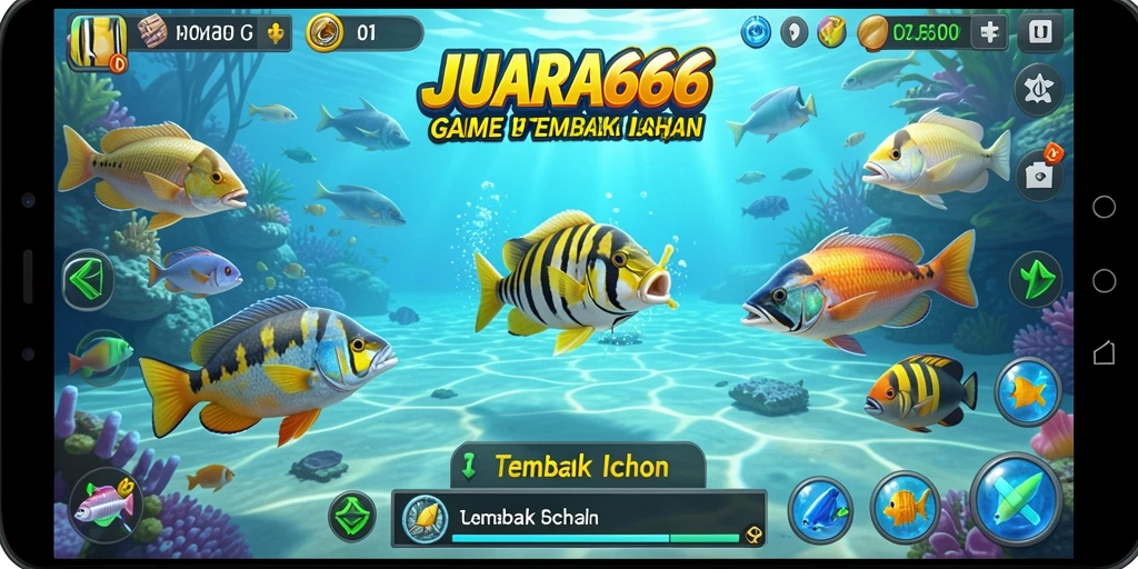 Tampilan gameplay JUARA666 dengan serunya menembak ikan.