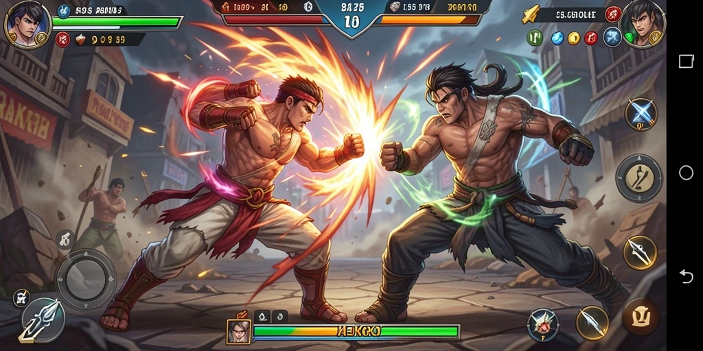Tampilan gameplay KAKRP dengan aksi pertarungan seru dan karakter menarik.