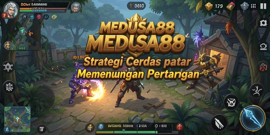 Screenshot utama MEDUSA88 menunjukkan aksi pertempuran strategi yang mendebarkan.