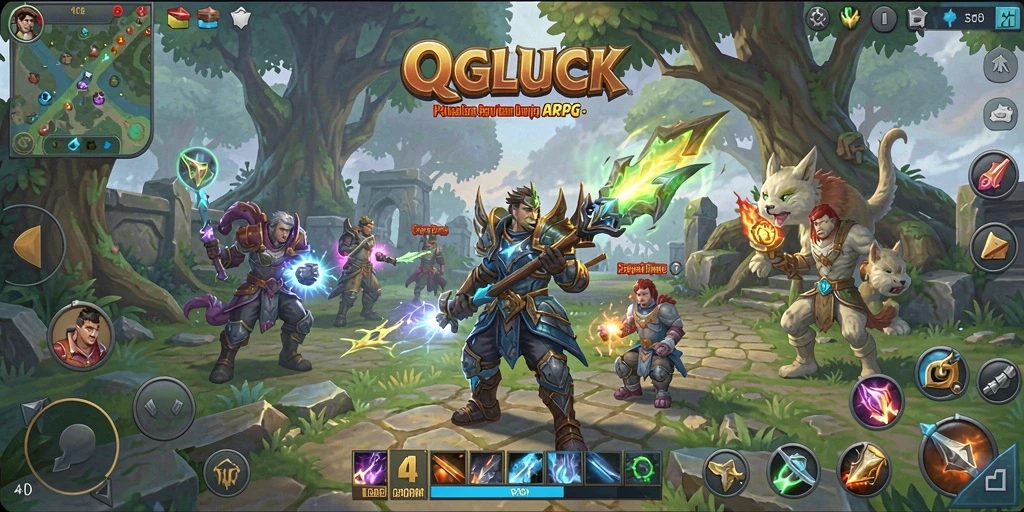 Tangkapan layar menunjukkan pertarungan epik dalam QGLUCK.